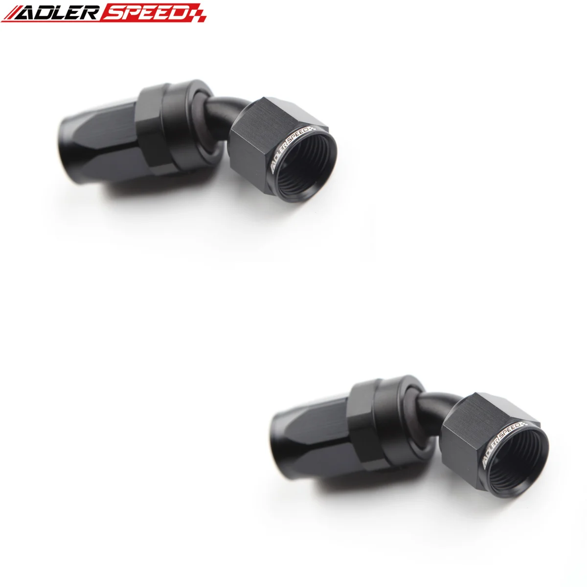 2Pcs Universal Black AN4 4AN Straight 45 90 120 150 180 Degree Oil Fuel Swivel Hose End Fitting Oil Hose End Adaptor Kit
