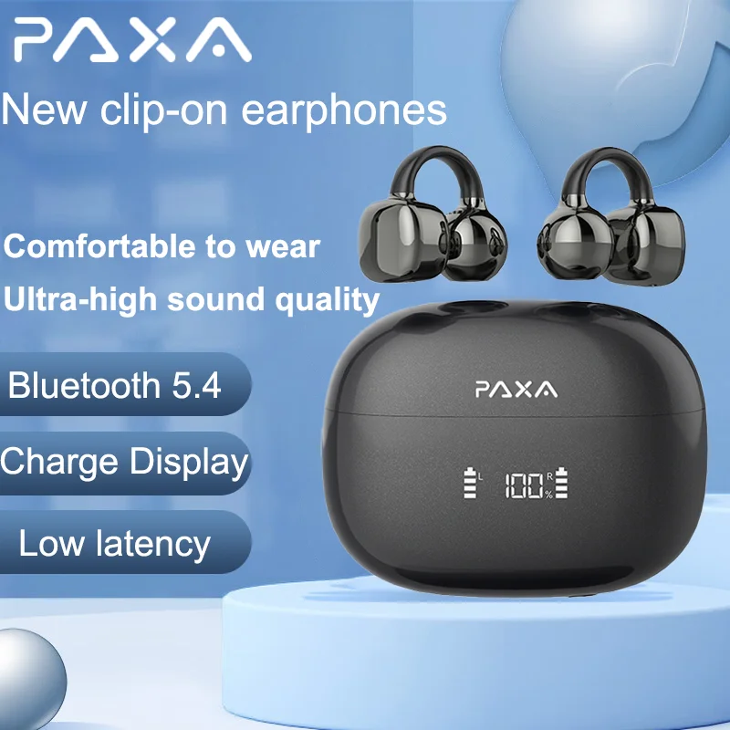 

Original PAXA Clipbuds7 Open Ear Earbuds OWS Bluetooth 5.4 Earphones Lightweight Comfort Open Ear Headphones for Sports With Mic