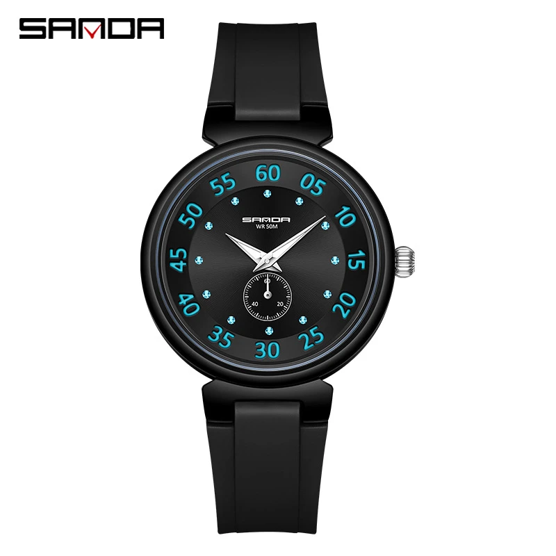 SANDA 3212 New Men Quartz Sports Watch Fashion Casual Men's Clock Chronograph Luminous Finger 50M Waterproof Relogio Masculino