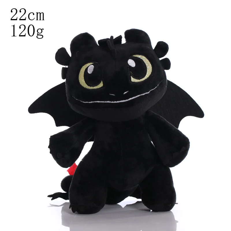 22cm Disney How To Train Your Dragon Toothless Plush Stuffed Dolls Light Fury Dragon Plushie Claw Machine Dolls Toy