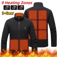 9 Heated Area Intelligent Heating Coat USB Charging Heated Jacket Warm Jackets Coat 3 Gear Electric Heating Vest for Camping