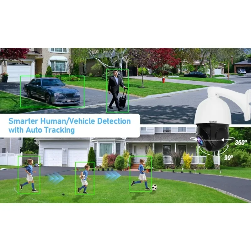 

JideTech 8MP POE IP Security 200X Optical Zoom HD Camera IP66 Security 360 Degree Rotation Camera Auto Tracking