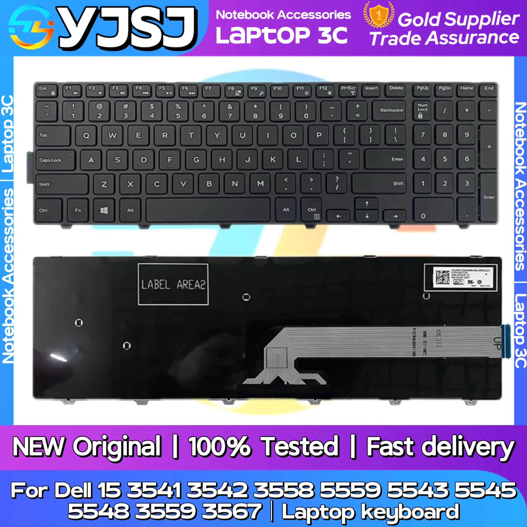 

New Original Laptop Notebook keyboard For Dell 15 3541 3542 3558 5559 5543 5545 5548 3559 3567 US keyboard keyboard