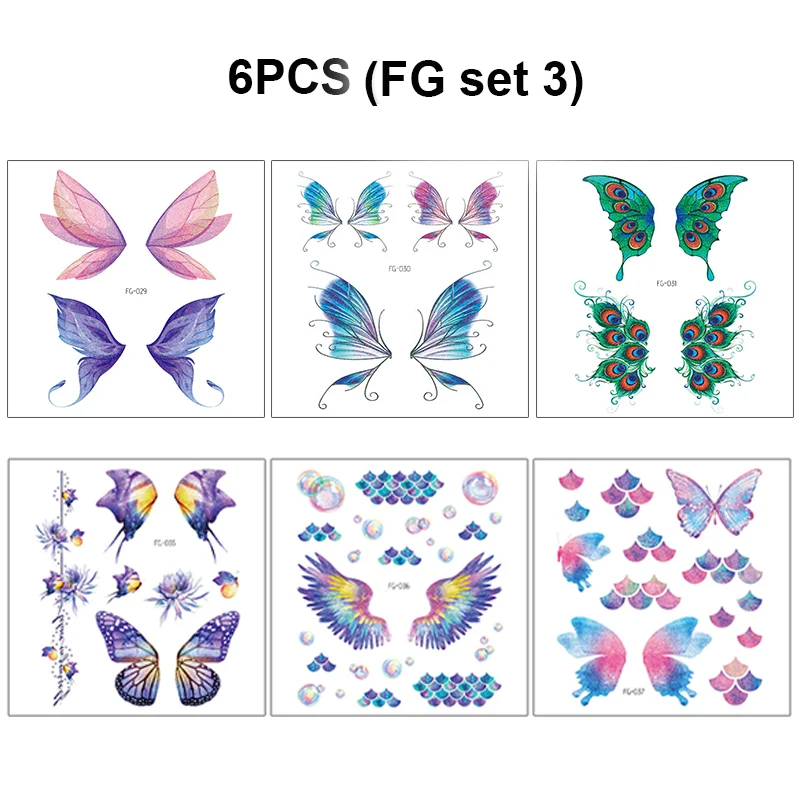 Temporary Tattoos Butterfly Stickers Waterproof For Summer Pool Party Beach Girl Women Gifts Arm Leg Shoulder False Body Art