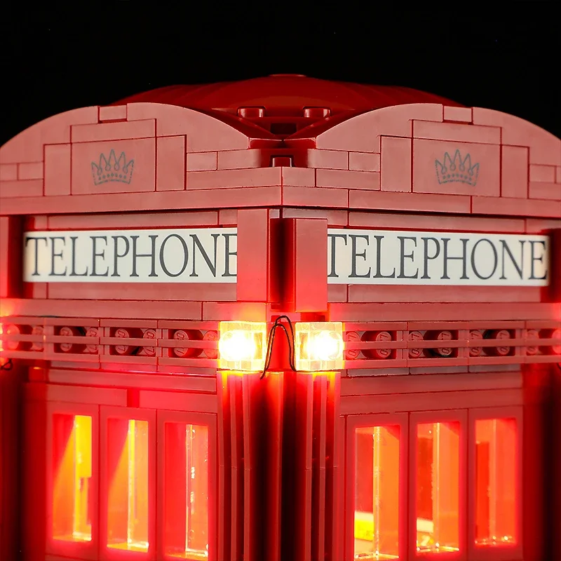 Red London Telefone Box Kit para Lego, DIY Kit de Luz LED, Apenas Luz LED sem Blocos Modelo, 21347