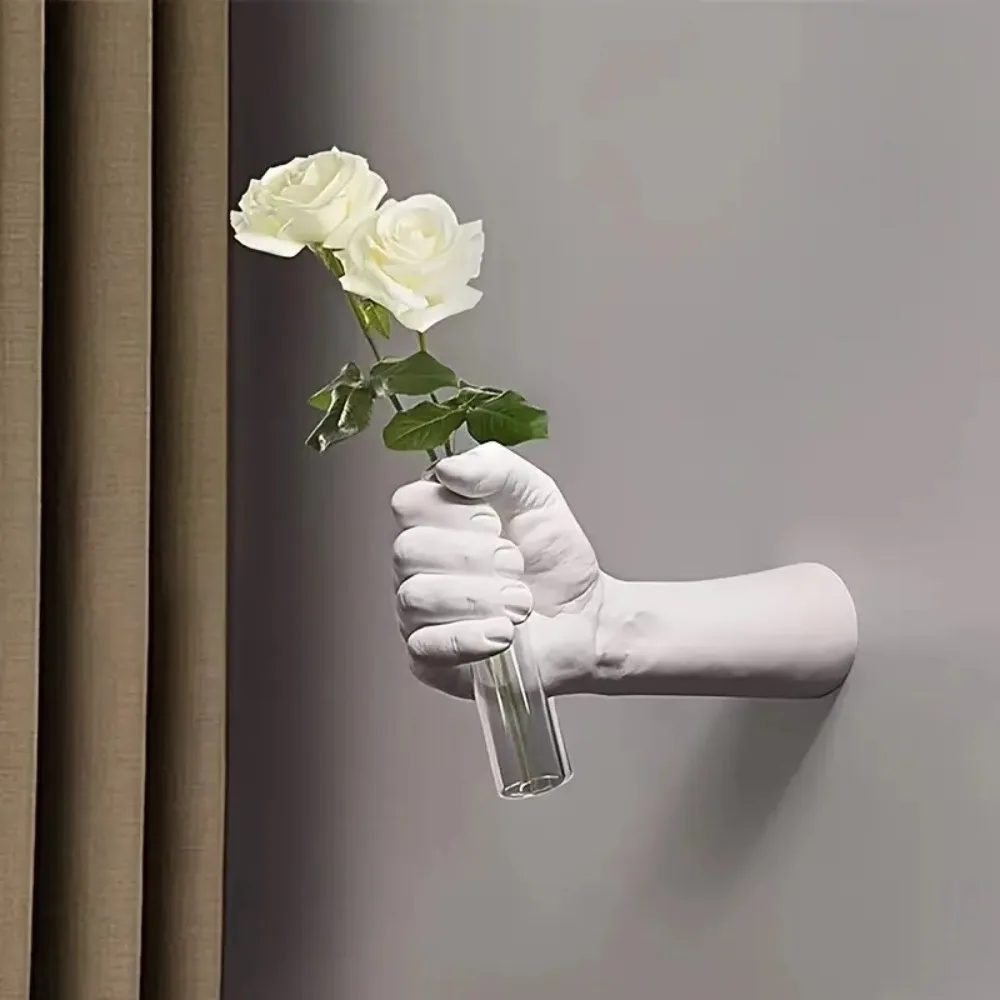 Simulierte Handblumen-Wandvase Dekorative Blumen Harz Wandmontierte Vase Vase-Kunst Handgefertigte Dekorative Vasen für Zuhause