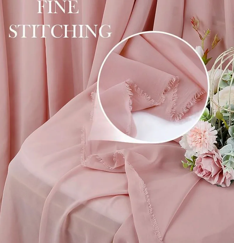 Solid Chiffon Fabric Bridal Wedding Party Decoration Georgette Handmade DIY Backdrops Curtain Dress Skirt Pants Cloth Material
