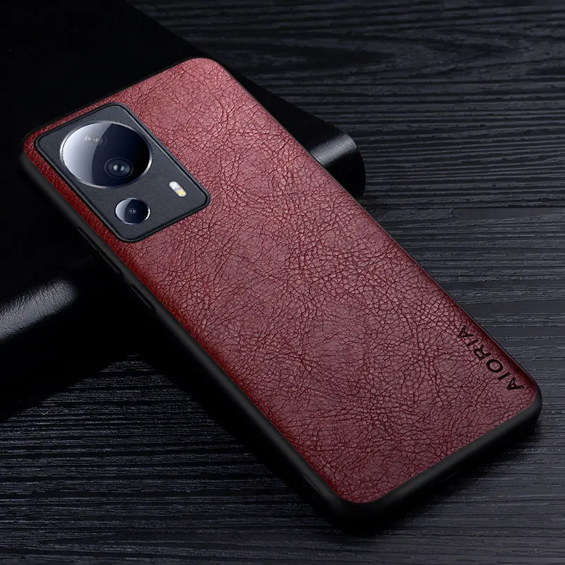 Luxury Leather Case For Xiaomi 13 Lite 5G Premium Business Style Retro Litchi Pattern Back Cover for Xiaomi 13 Lite Civi 2 case