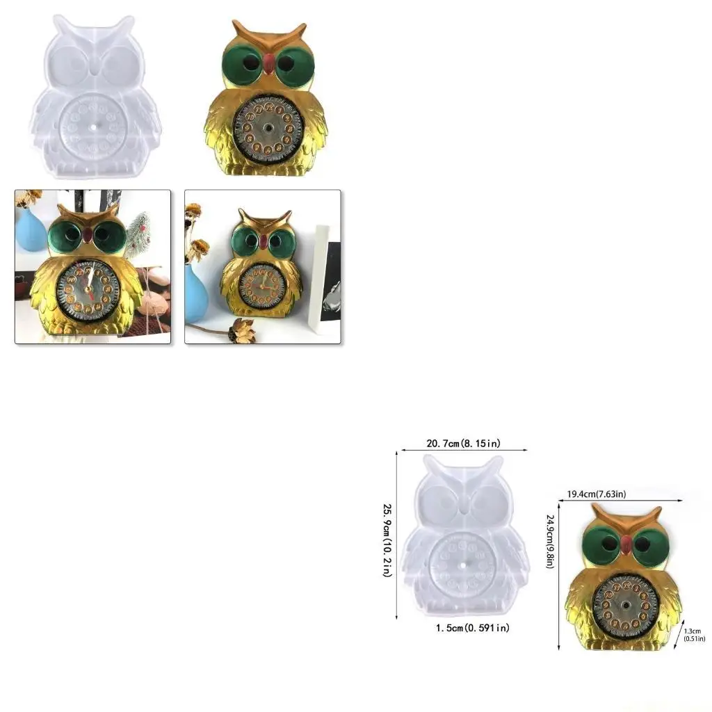

D46E DIY Сова часы силиконовые формы ручной работы литье формы из эпоксидной смолы изготовление ювелирных изделий настенные дома