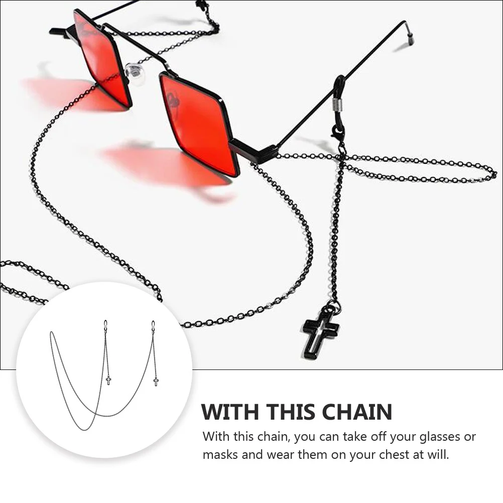 

1Pcs Eyeglasses Chain Retro Black Durable Non-Skid Mask Hanging Chain Practical Face Mask Cord Glasses Rope Glasses Accessory