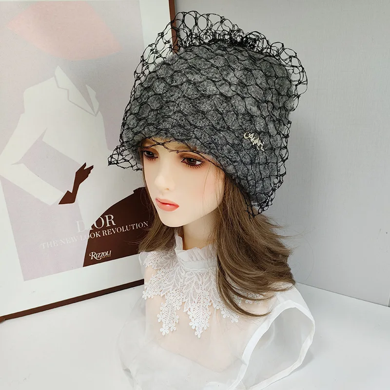 

Hat Veil Women Winter Acrylic Knit Beanie Warm Accessory For Cold Weather Autumn Sports Skiing Outdoor Holiday