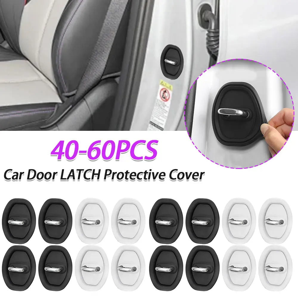 40-60Pcs Car Door Mute Damping Cushion Silicone Door Lock Buckle Anti-collision Cover Door Lock Latches Cover Silent Shock Pads