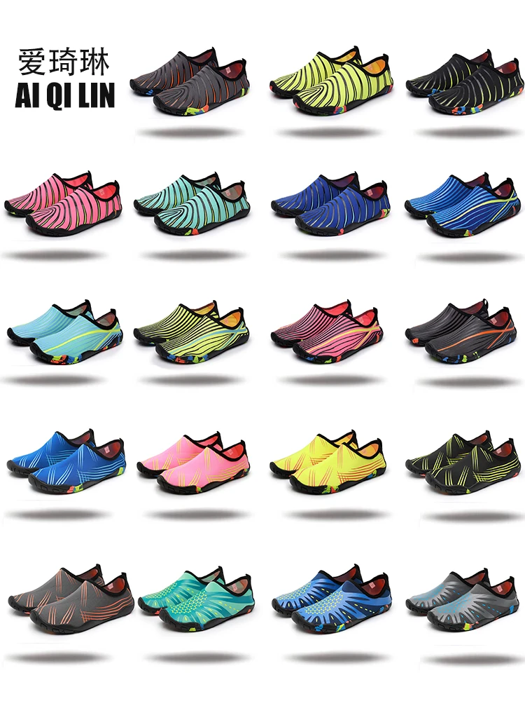 

Мужские утолщенные дышащие нескользящие пляжные тапочки/обувь для воды, приятные для кожи, мягкие, для плавания и кемпинга