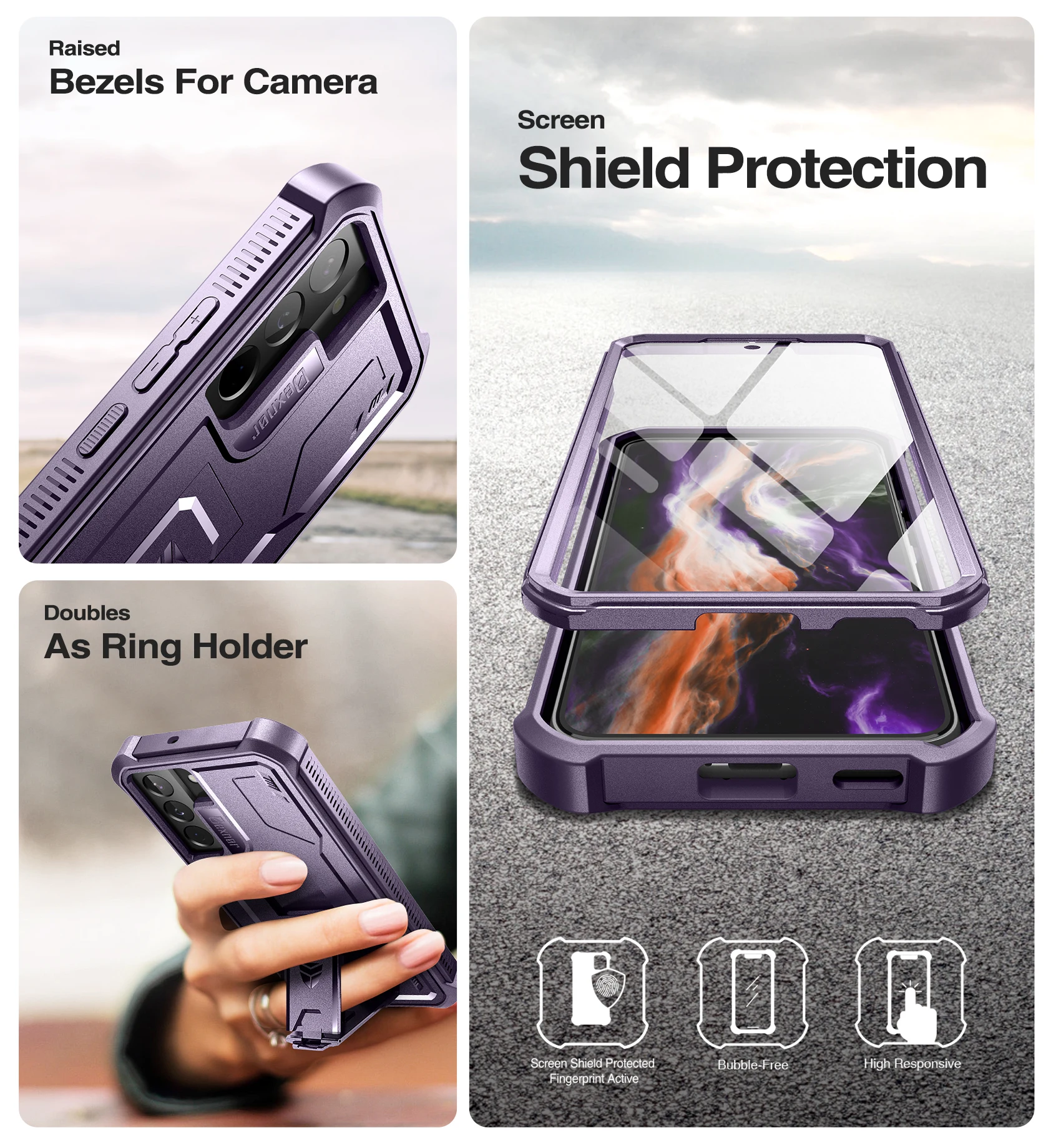 Full Body Military Grade Protection Built-in Screen Protector Armor Shockproof Shell Bracket Cover For Samsung Galaxy S22 5GCase