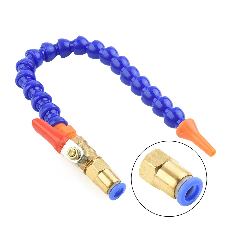 Produktbild von 10x Flexible Kühlmittelschläuche 1/8 BSPT – Kunststoff, 30 Cm, Mit Ventil, Für Drehmaschinen & CNC