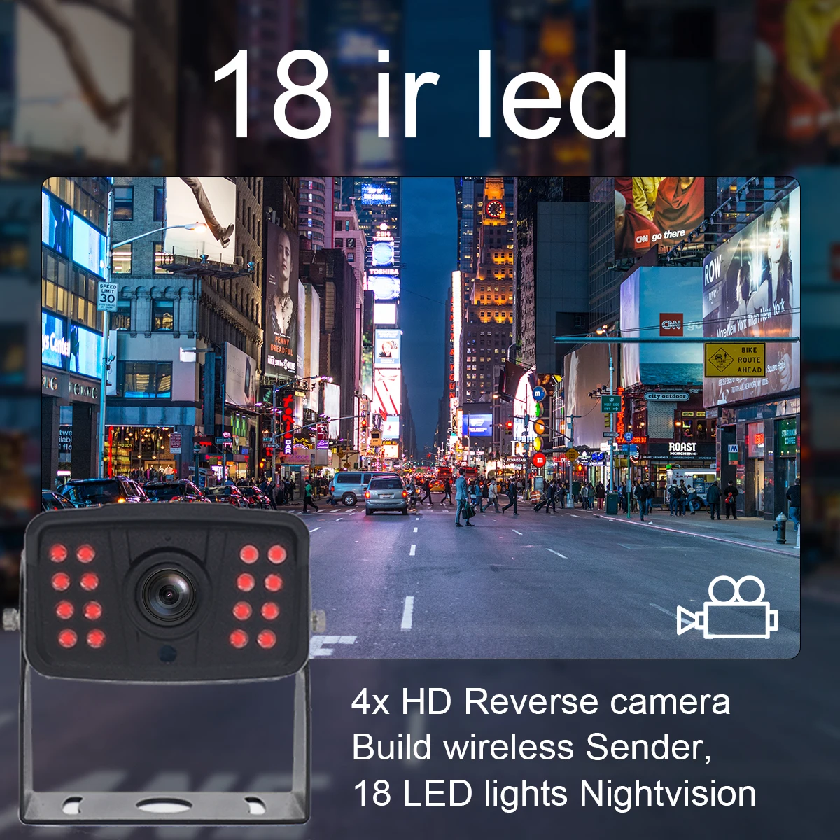 Monitor de camión de 24 voltios 1080P AHD Full HD 9 pulgadas TFT Color LCD pantalla abatible hacia abajo Monitor de cámara de visión trasera de coche de autobús semirremolque