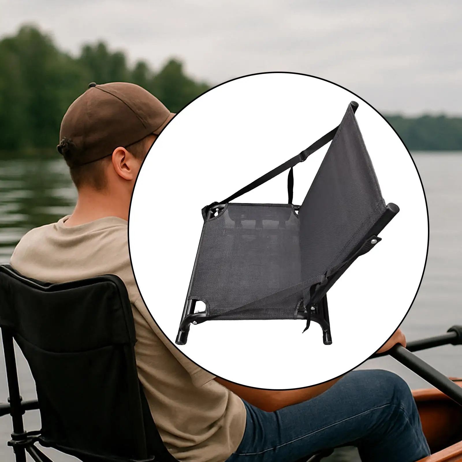 

Kayak Seat Inflatable Boat Backrest Seat Folding Cushion Anti Slip Sitting Pad Mat for Fishing Boat Drifting Rafting