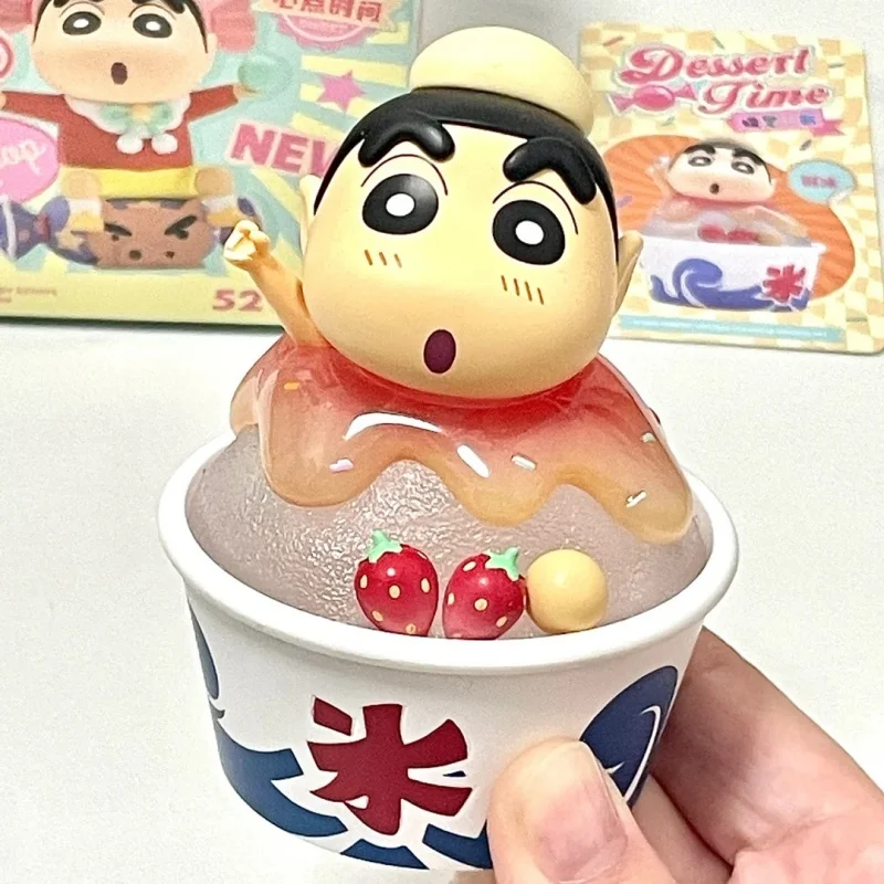 새로운 크레용 신짱 디저트 타임 시리즈 랜덤박스 장난감 귀여운 애니메이션 액션 피규어 까이샤 카하 서프라이즈 미스터리 박스 인형 소녀 선물