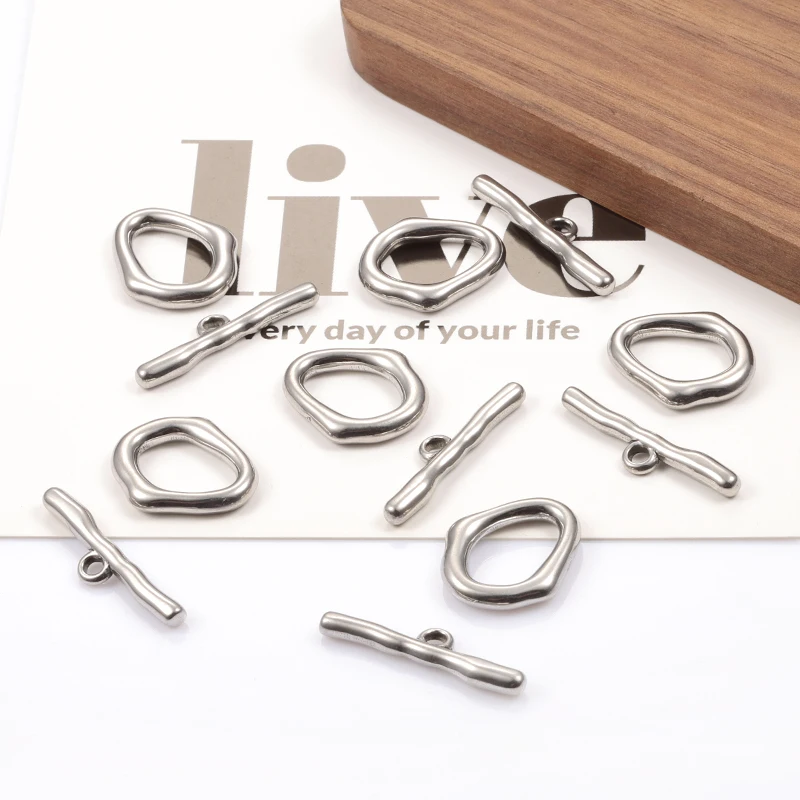 3/10Set Stainless Steel Integrated Oddly Shaped OT Clasp For Jewelry Making Supplies DIY Necklace Bracelet Shining Accessorie