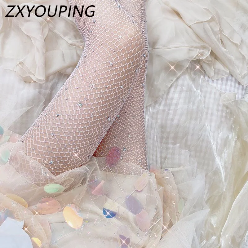 

Women Sexy Fishnet Lace Stockings Mesh Stockings Black Stockings with Diamond Fishnet Stockings Mesh Stockings Thin Pantyhose