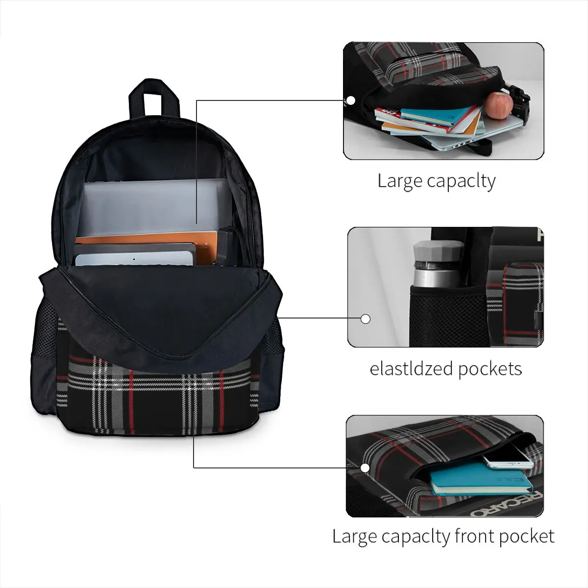 Recaro Backpack Daypack Large Capacity Children BookBag School Bag Shoulder Bags for Men Women view 3
