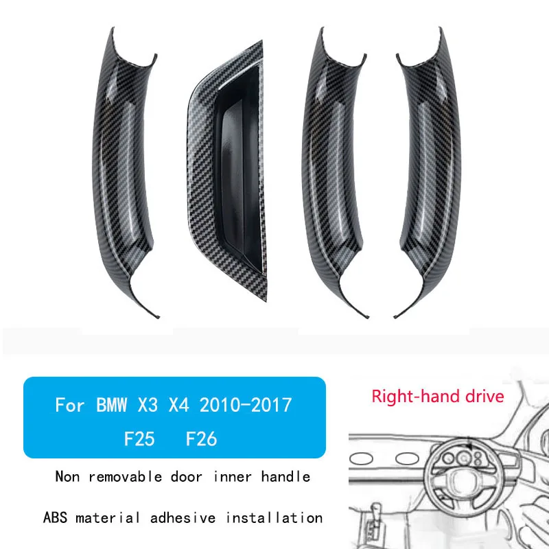 LHD RHD Car Front Rear Door Inner Handle decorative cover Door Handle Modification Accessories For BMW X3 X4 F25 F26 2010-2017