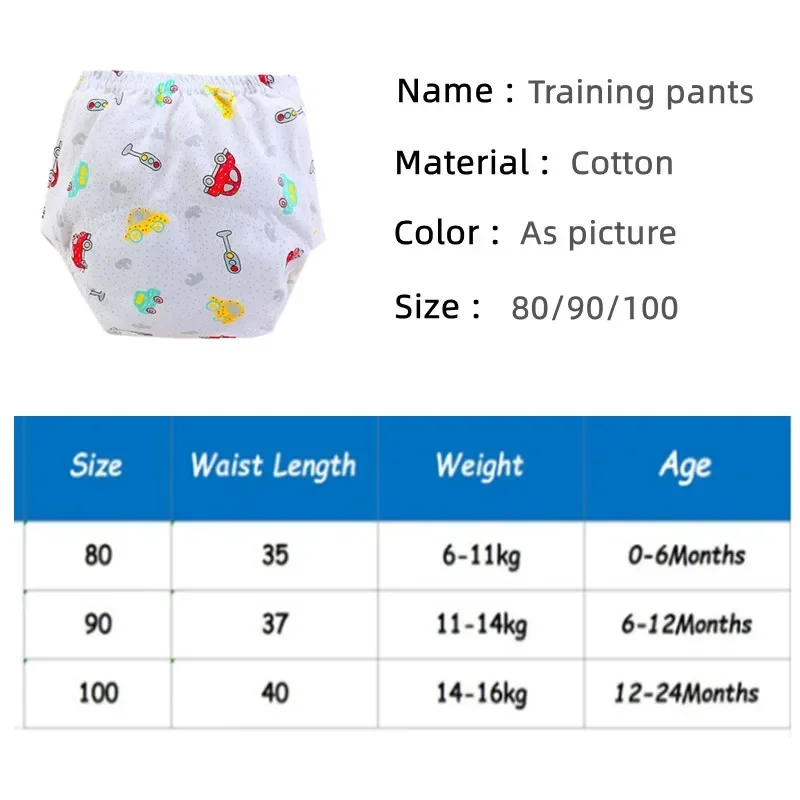 10Pc/Lot Baby Diapers Reusable Cloth Nappies Waterproof Newborn Cotton Diaper Cover for Children Training Pants