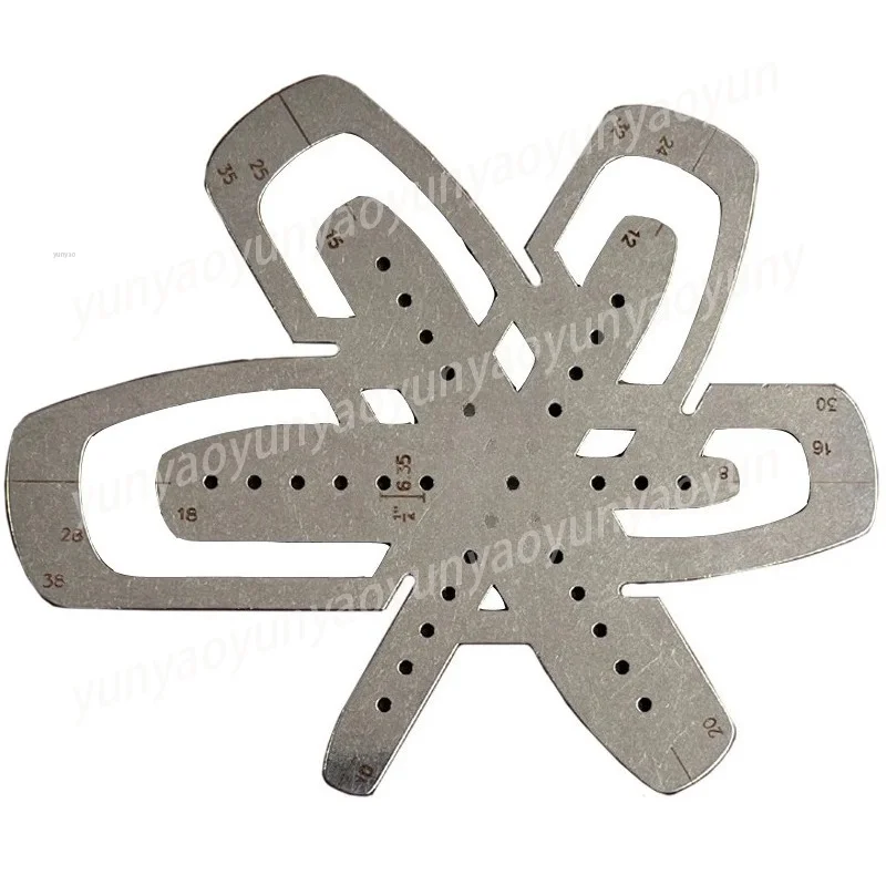 Square Tail Ruler Rounded Corner Template Stainless Steel T07 Portable DIY Handmade Leather Production Tool