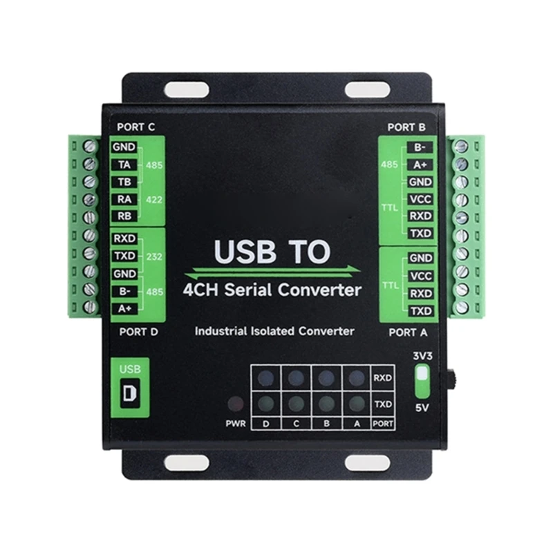 

USB To 4-Way Multi-Function Serial Converter FT4232HL chip Support USB to RS232/RS485/RS422/TTL Conversion Module