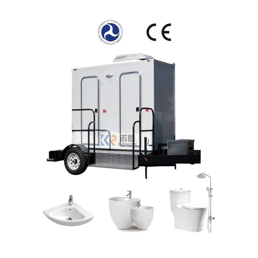 Modern Outdoor Mobile Toilets Outdoor 2 Stall Steel Camping Portable Restroom Trailers Wc Toilet Box Cabin