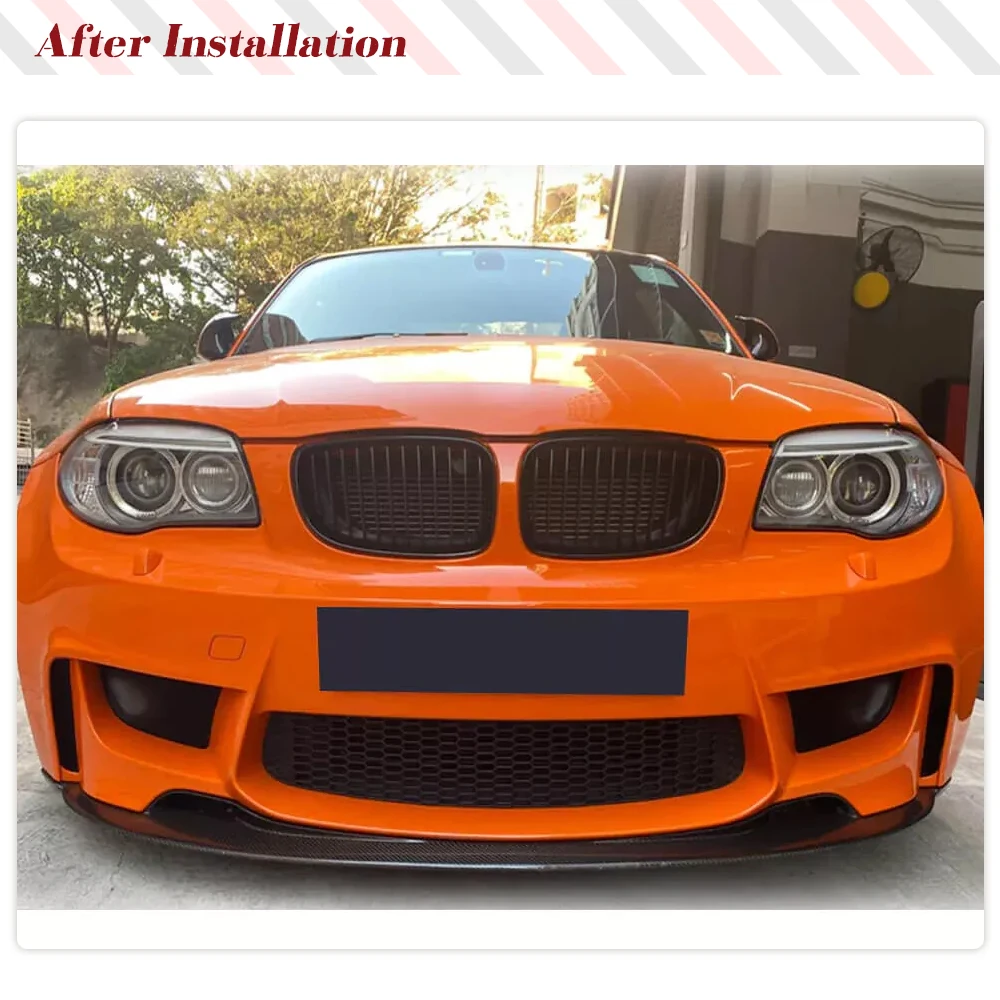 Car Front Bumper Lip Chin Spoiler Splitters Apron For BMW 1Series E82 1M Bumper 2012-2018 Carbon Fiber/FRP Front Body Kits