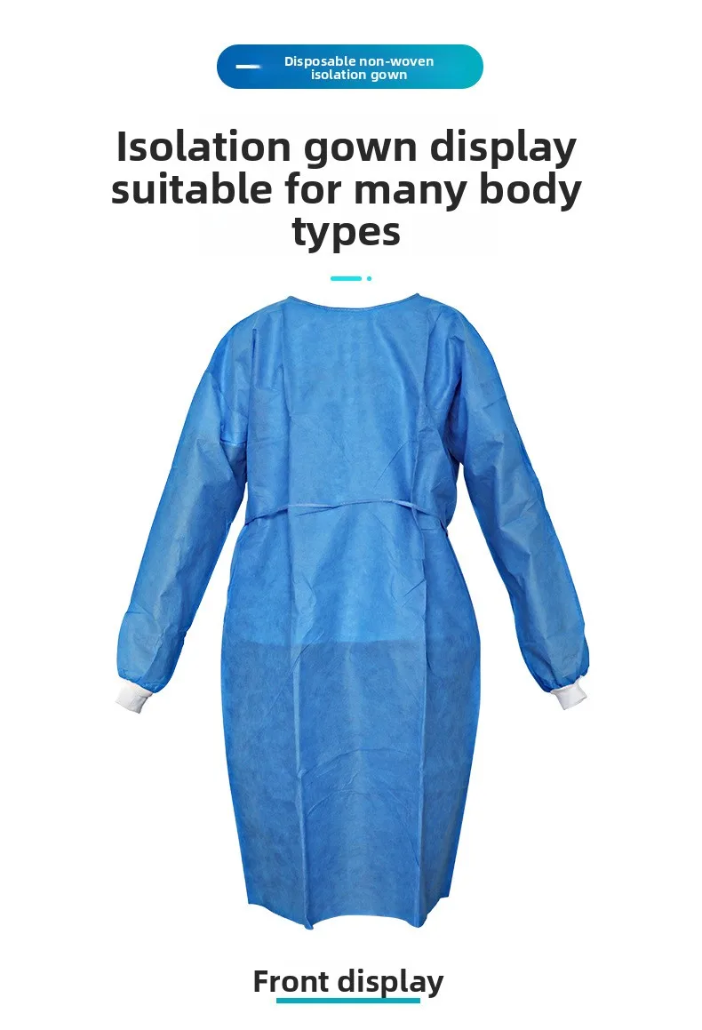 

10 PCS disposable isolation gown, reverse-wearing non-woven protective clothing, laminated waterproof workwear