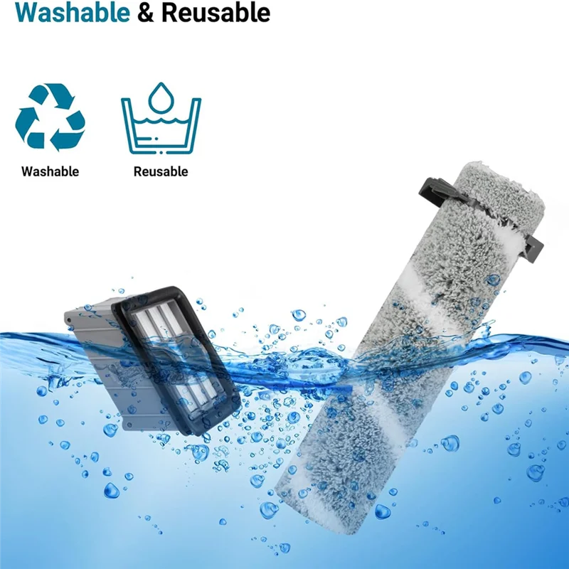 فرشاة وفلتر بديلة ABBK-3930F لمنظف الأرضيات الصلبة اللاسلكي متعدد الأسطح Bissell Crosswave Omniforce Edge