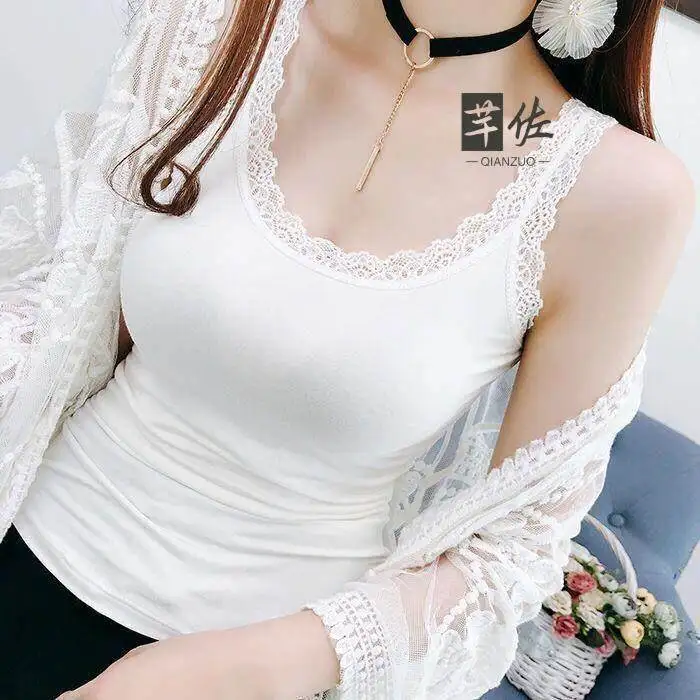Modale Summer Strap Vest Women's plus Size Slim Korean Style Spring Autumn Outerwear Inner Match Lace  Strap Base Shirt
