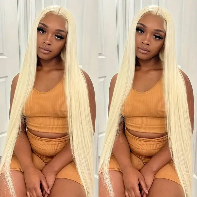 13x4 Hd Lace Front Wig 613 Blonde Human Hair Lace Frontal Wig  Pre Plucked Straight Human Hair For Woman Choice 13x6 Lace Wig