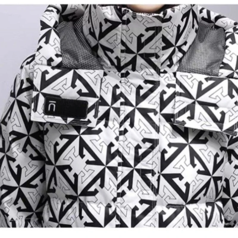 Women's Parkas Fairy Winter Autumn Tops Coat Cotton Clothes Hooded Mid-length Printed Advanced New Elements Harajuku Versatile