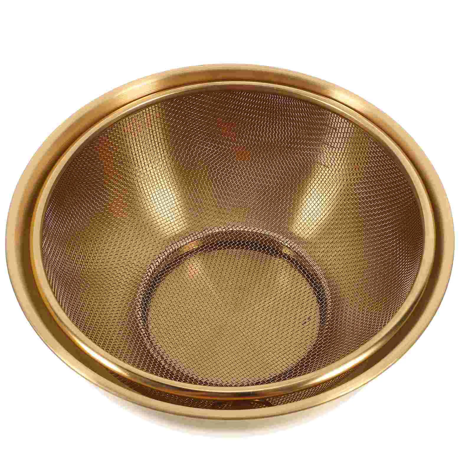 2 יחידות מסננת כיור סל ניקוז מסננת קערה מסננת פירות נירוסטה פלדת אל-חלד רשת דקה לשטיפת אורז מסננת