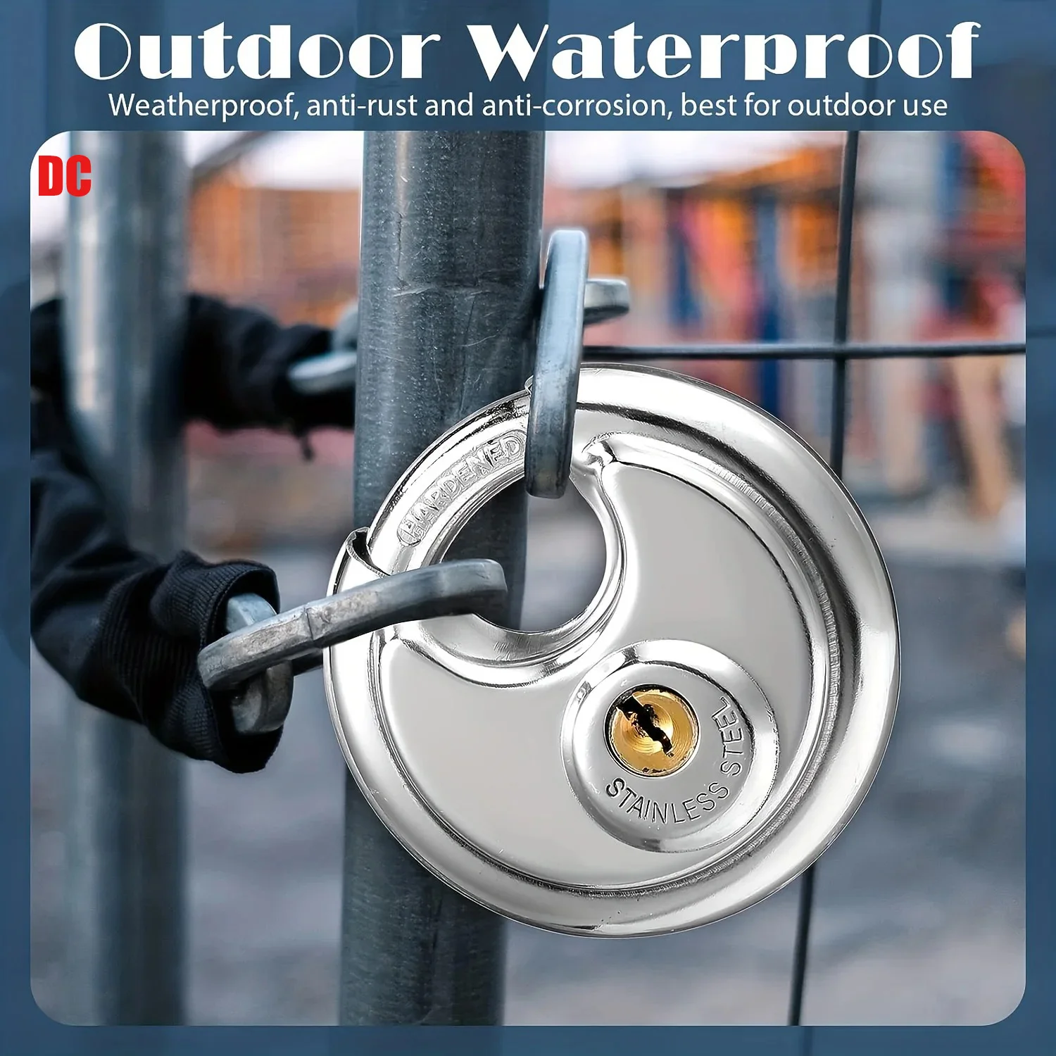 1/2/3 Buah 60MM Bulat Baja Tahan Karat Tugas Berat Kunci Gembok Keamanan Luar Ruangan Gym dengan Aman Kunci Pintu Alat Anti Maling