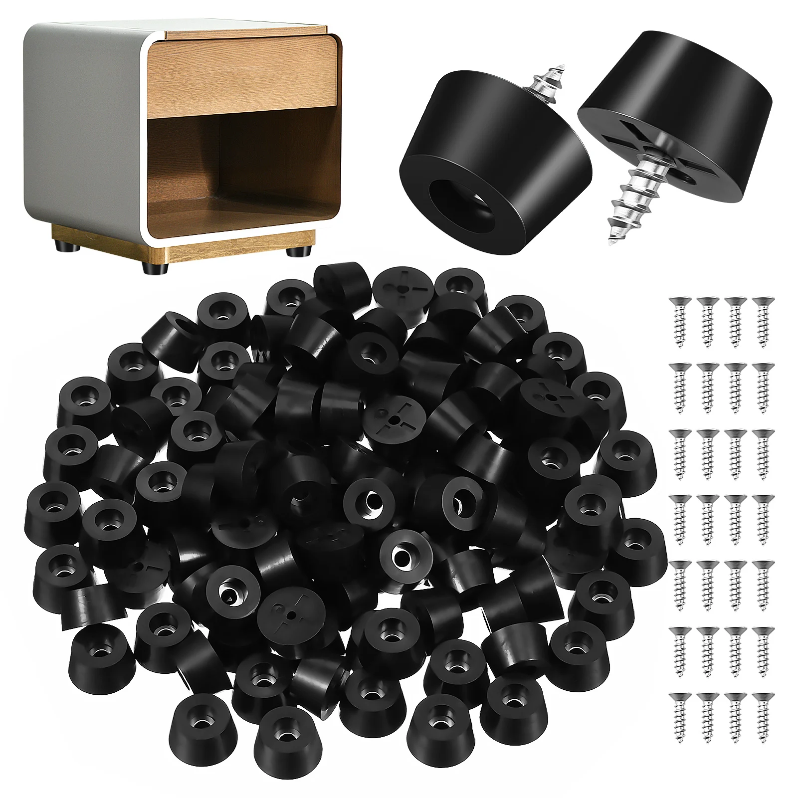 

120pcs Rubber Feet Pads 120 Screws 15x12x8mm Anti PVC Plastic Furniture Protectors Cutting Board Electronics Chair Leg Pads