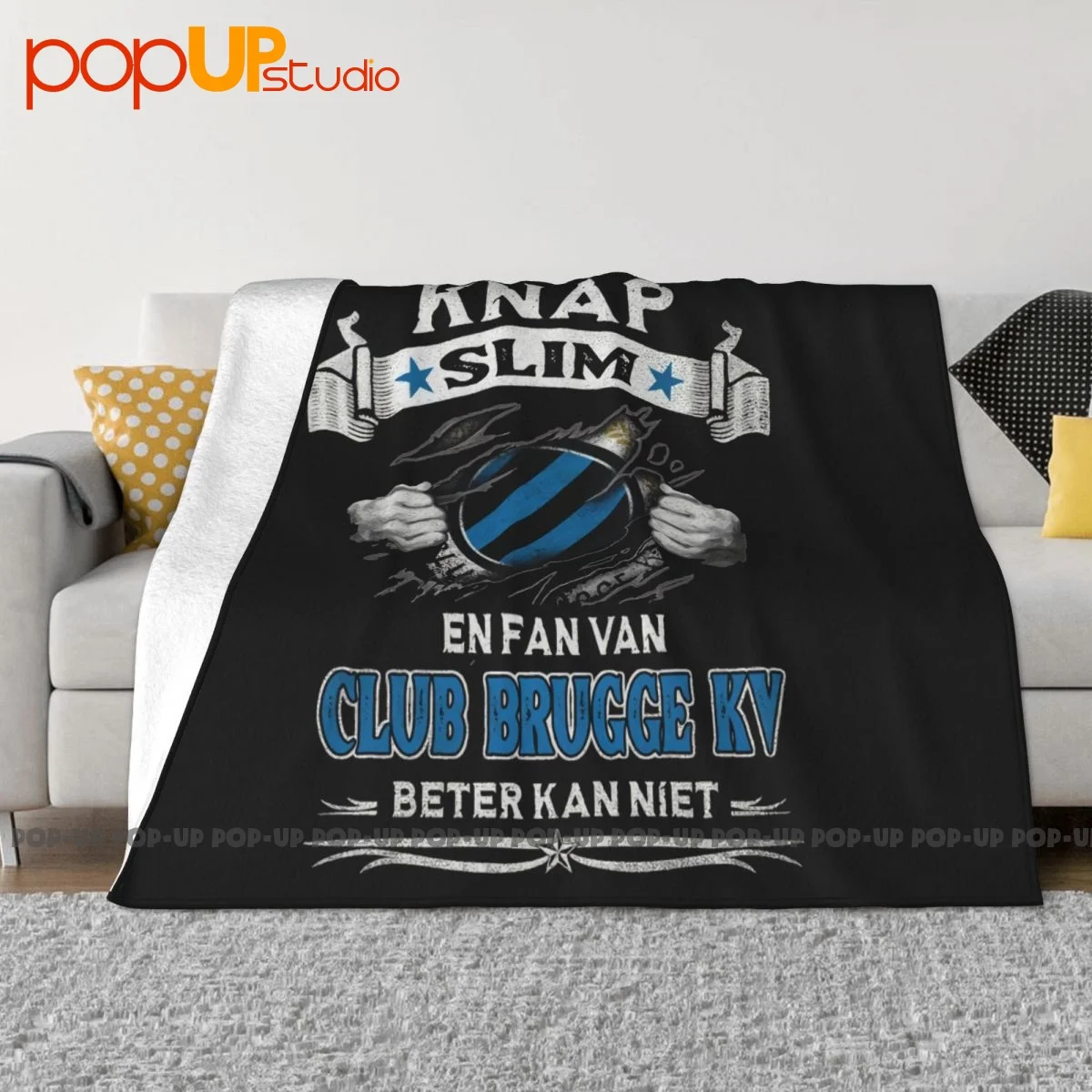 Knap Slim En Fan Van Club Brugge Kv Beter Kan Niet Blanket Fluffy Super Warm Camping Blanket