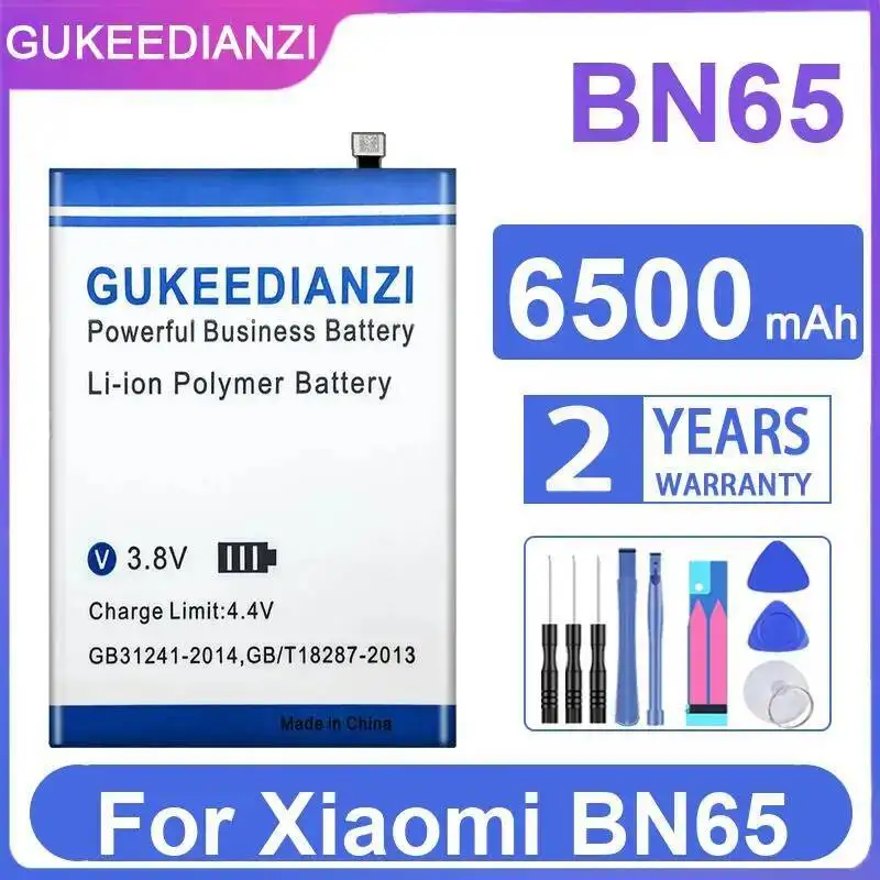 

Безопасный прочный аккумулятор для мобильного телефона Xiaomi BN65 6500 мАч
