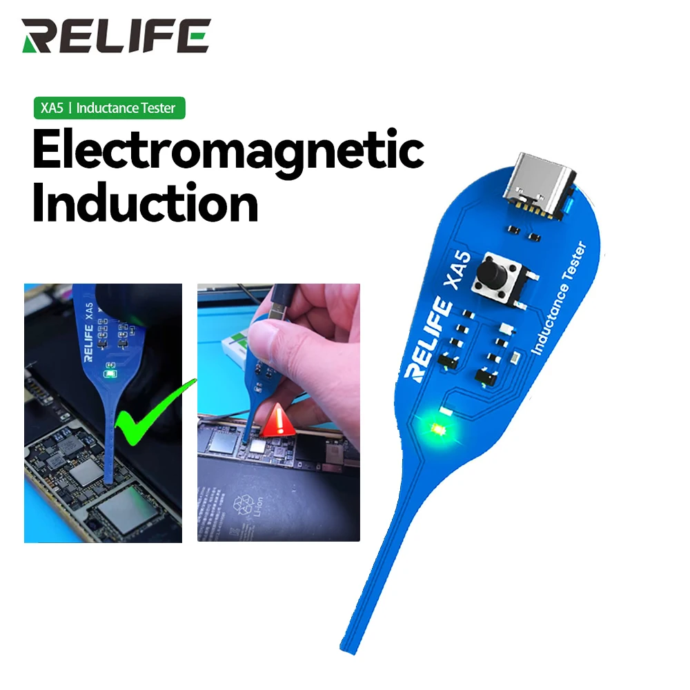 RELIFE XA5 Inductance Tester Non-Contact Coil Detection Tool for PC Mobile PCB Motherboard Repair Diagnostics Quick Fault Check