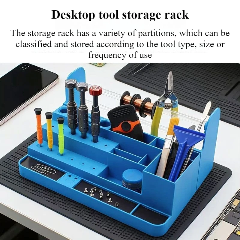 Desktop Component Storage Rack Multi Grid Tool Box Screw Parts Hardware Organizer Boxes Mobile Phone Repair Tools Storage Stand