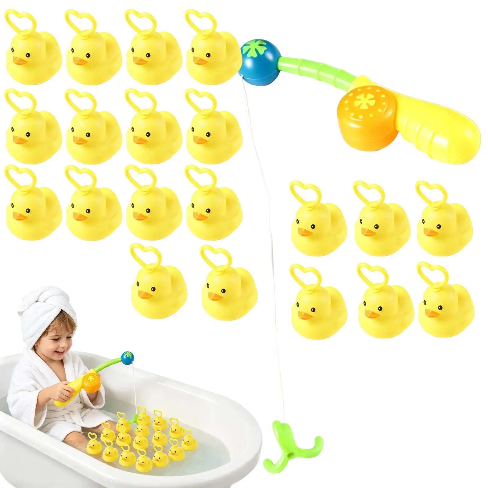 Duck Fishing Toy Set with Pole, Magnetic Catch Game for Kids, Educational Water Play Activity for Toddlers Boys Girls Preschool