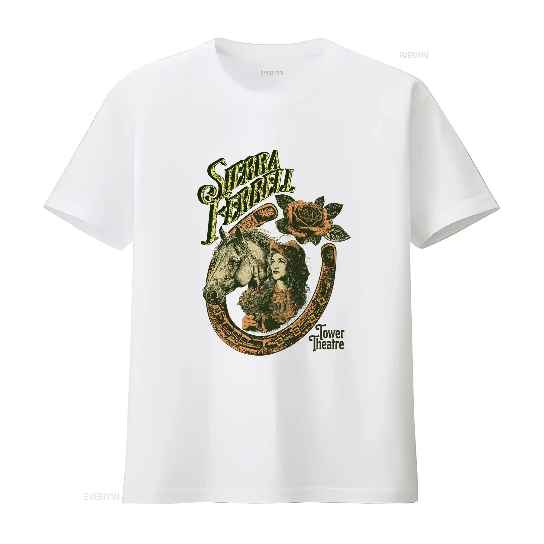 Sierra Ferrell For Family White T Shirt Cotton All Size vintage Washed graphic Stylish designer clothes Top For Everyday Wear