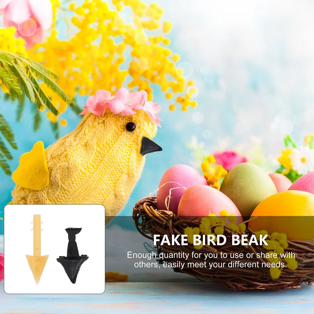 

140 Pcs Duckbilli Plug-in Plastic Chicken Beaks for Crafts Toy Manual Bird Small Accessory Kid Fake Chickens Child