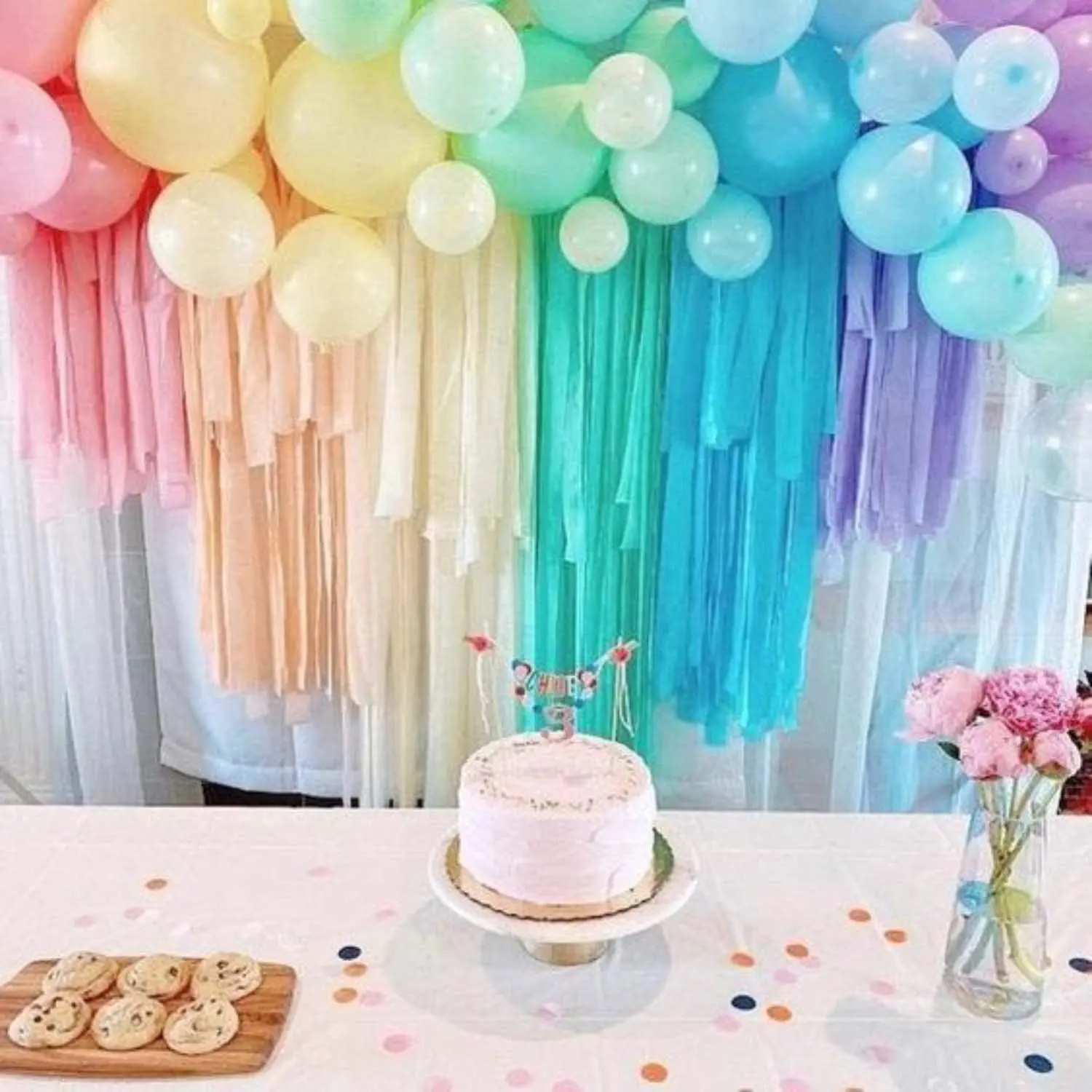 6pcs/Set 4.5cm*25m Colorful Crepe Paper Streamer Garland Photography DIY Birthday Party Wedding Baby Shower Background Decor