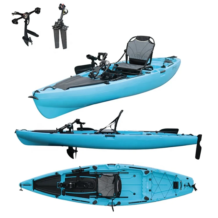 

Hot Selling Boat 3.6m 12ft Sit on Top Plastic Pedal Powered Fishing Kayak With Pedal Drive System