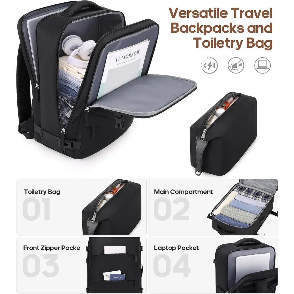 حقيبة حمل ذات هيكل صلب قابل للتوسيع مقاس 20 بوصة مع قفل TSA، داخلية مبطنة بالكامل للسفر