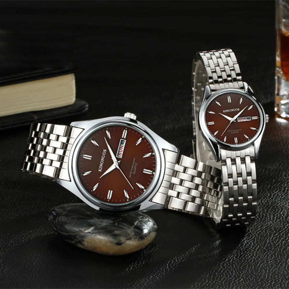 Couple Watches for Men and Women Quartz Wristwatches Fashion Luxury Business Hodinky Steel Waterproof Date Week Hour Lover Watch